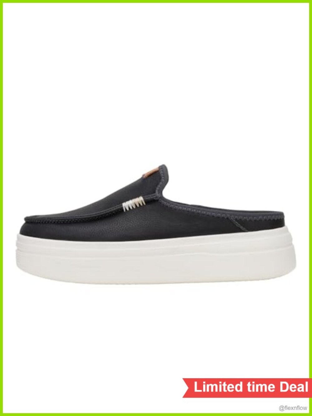 HEYDUDE Austin Lift Platform Mule Suede Slip On Shoe